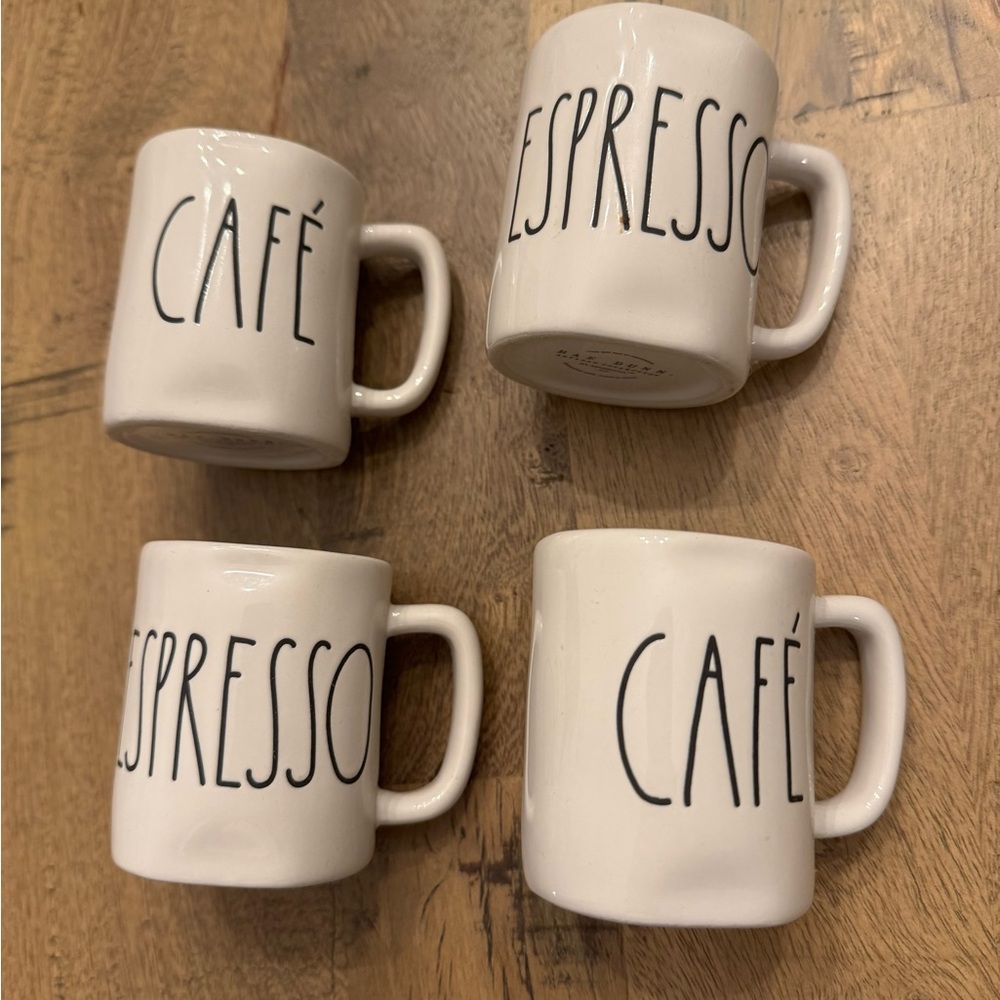 Set of 4 Rae Dunn Espresso Cups
